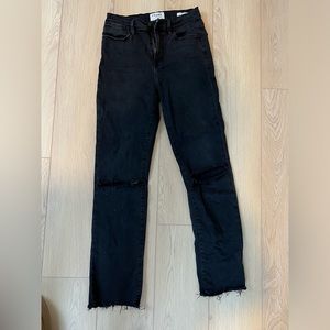 Frame straight distressed jeans